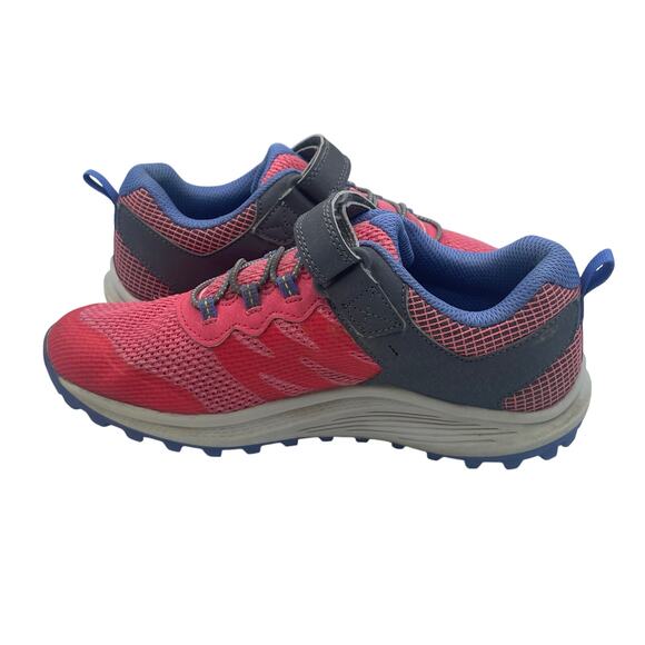 Merrell Nova Sneakers Shoes Hiking Pink Blue Hook Loop Girls Kids 3.5 - Picture 3 of 8